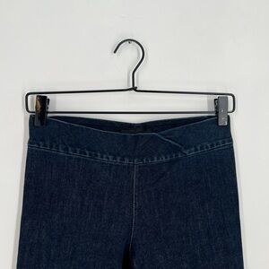 The Row Seeton Dark Blue Stretch Denim Flare Leggings